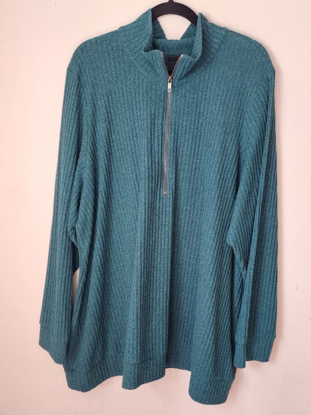 TORRID Emerald Green Ribbed Knit Half Zip Quarter Zip Sweater - Size 5